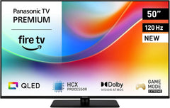 Televizor Panasonic Premium TV-50W85BEZ, seria W85B, 50 inch, televizor inteligent QLED 4K Ultra HD, 2025, 120 Hz, Fire TV, Dolby Vision și Atmos, mod Joc Extrem, Alexa, asistență Apple, Bluetooth, negru