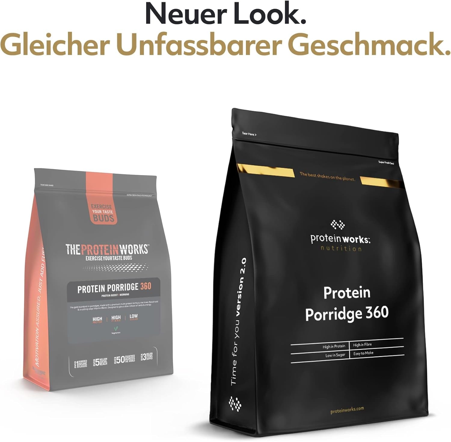Protein Works - Protein Porridge 360 | Mit Zusätzlichen Vitaminen & Mineralien | Proteinreiches Frühstück | Kalorienarme Haferflocken | 6 Servings | Natürlich | 500G Cereale Naty Shop