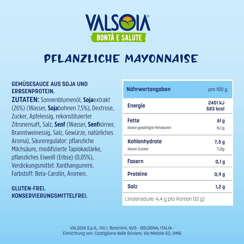 Ægfri soja plantebaseret mayonnaise, ideel til veganere og vegetarer, alsidig i køkkenet, 4 x 150 ml
