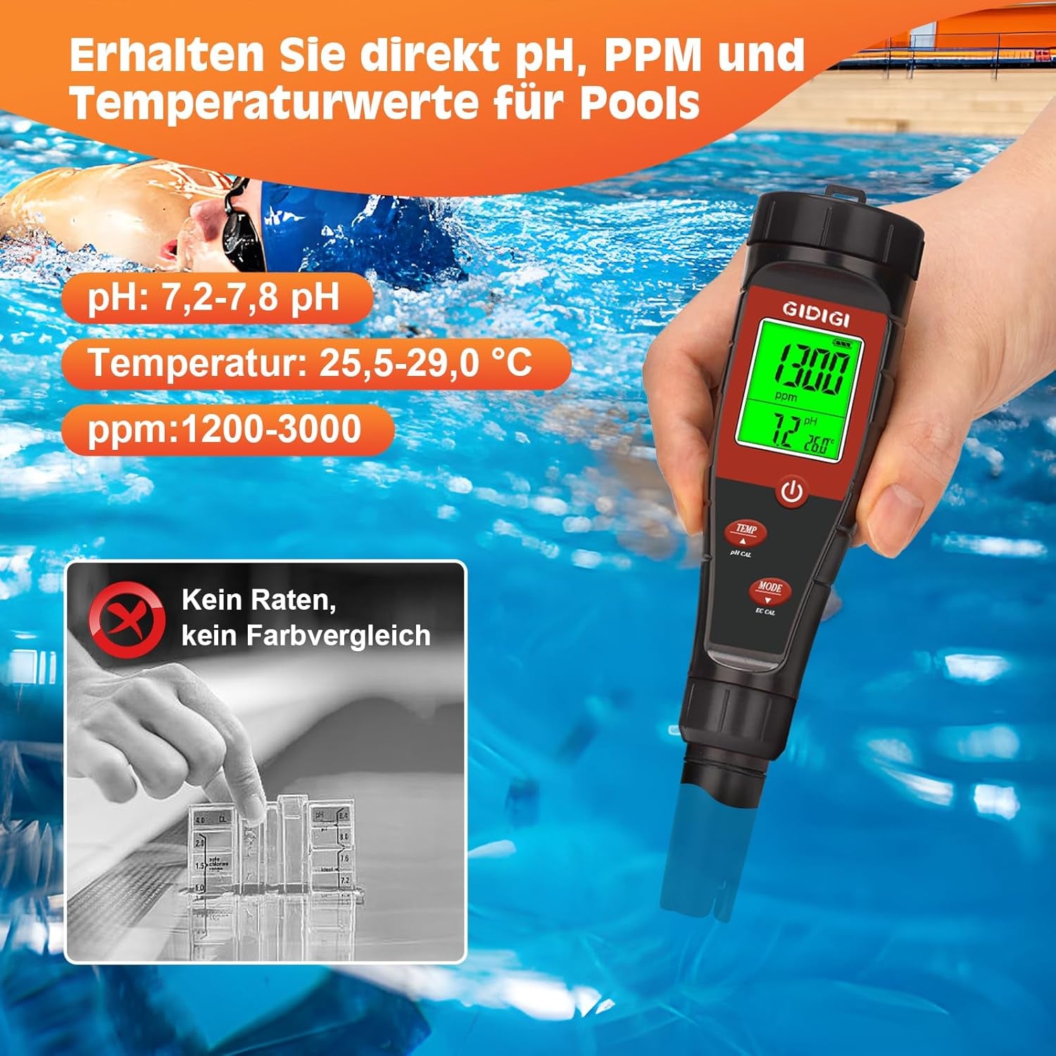 Hydroponisk vand pH-måler, digital vand pH-tester, TDS-tester, EC PPM-test for plantenæringsstoffer, 4 i 1 ledningsevne, drikkevands pH-pen, DWC, stueplanter