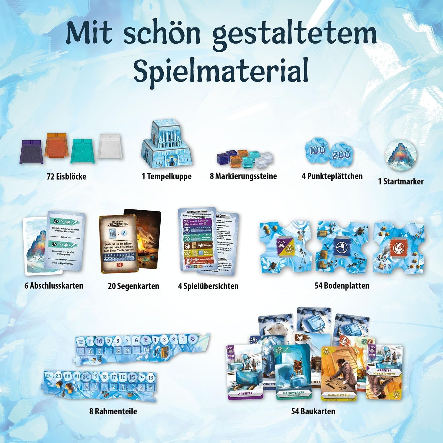 KOSMOS 683801 Nunatak - Temple of Ice, Familiespil, Cool 3D Setup, 3D Ice Game Brikker, Strategispil, Brætspil, Festspil