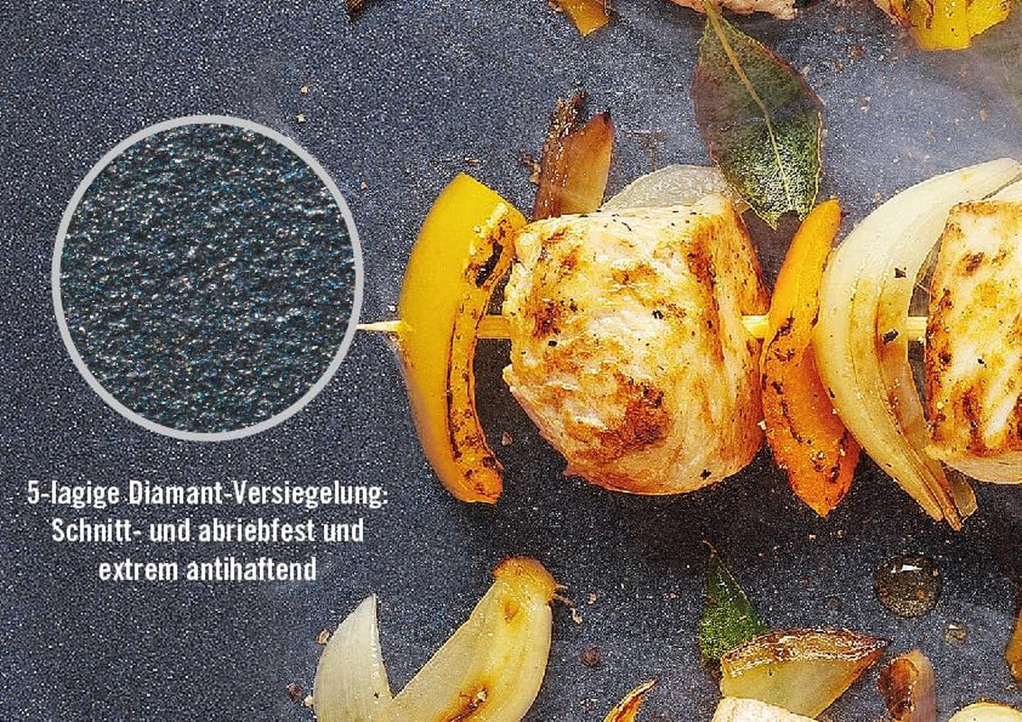 Woll Diamond Lite flad pande - Induktion -, Ø 20 Cm, 5 Cm højde, Med aftageligt håndtag - Velegnet til alle typer kogeplader, Støbt aluminium, Non-stick belægning Gryder og pander Naty Shop