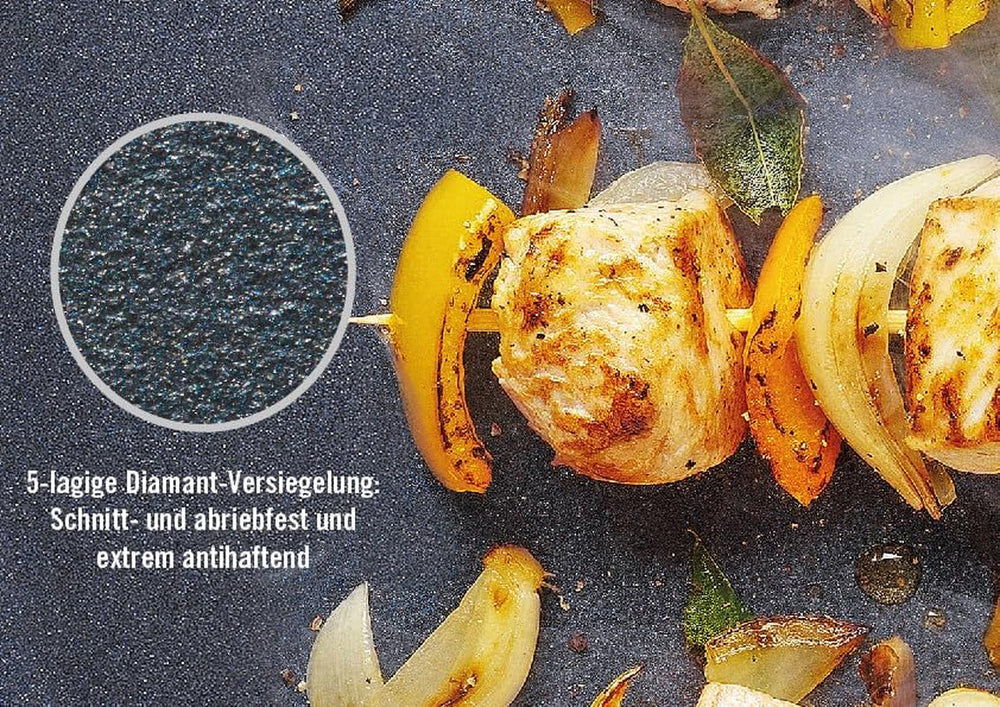 Woll Diamond Lite flad pande - Induktion -, Ø 20 Cm, 5 Cm højde, Med aftageligt håndtag - Velegnet til alle typer kogeplader, Støbt aluminium, Non-stick belægning Gryder og pander Naty Shop