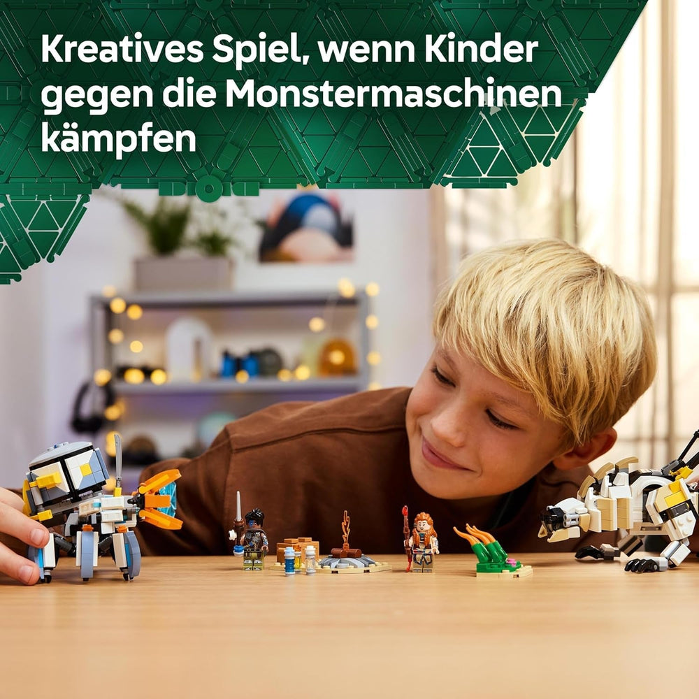 LEGO Horizon Adventures Aloy og Varl vs. Armored Walker and Sawtooth, monsterbillegetøj og minifigurer, samlingssæt til videospilfans, drenge og piger over 9 år 77037 Byggesæt Besuche den LEGO-Store