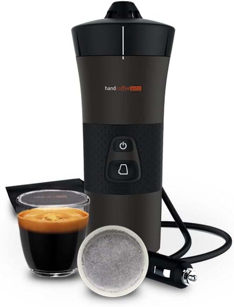 Handpresso - Handcoffee Auto 21000 | Espressor auto de 12V - Espressor de 12 volți pentru mașini | Espressor Senseo Pad pentru mașini - Espressor de călătorie de 12V | Espressor de 12 volți pentru autorulote