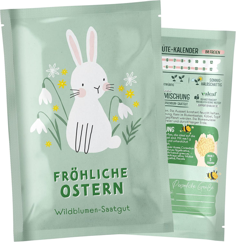 Vildblomst Engfrø | Påskegave Blomsterfrø, Påskegræsfrø | Påskeblomsterfrø og påskegaver til børn | Vilde blomsterfrø | Pakker med frø til en vildblomsteng