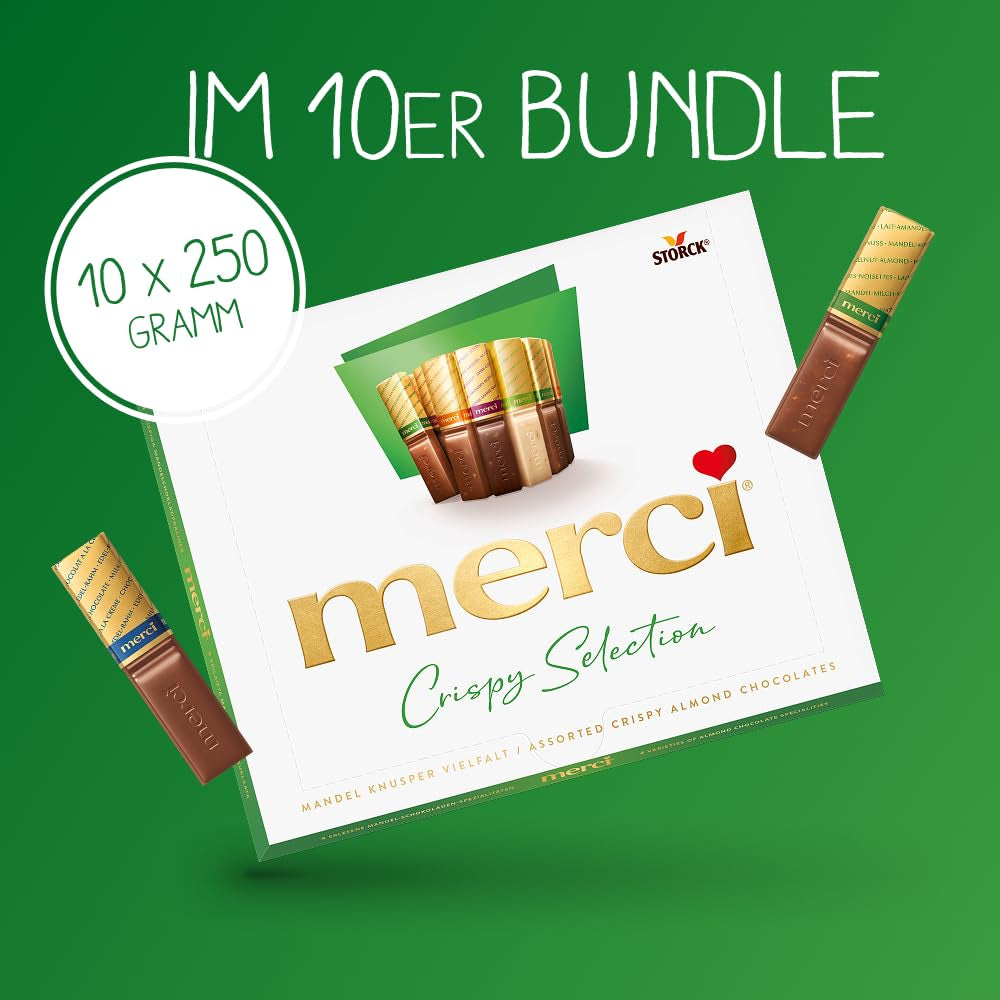 Finest Selection Variety Mandel Crunch – 10 x 250 g – Fyldte og ufyldte chokoladespecialiteter