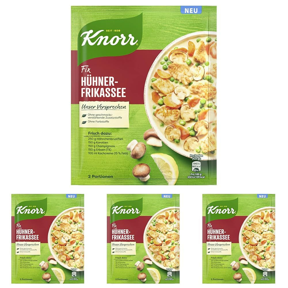 Knorr Fix Puten-Geschnetzeltes für ein leckeres Fleischgericht ohne geschmacksverstärkende Zusatzstoffe 3 Portionen