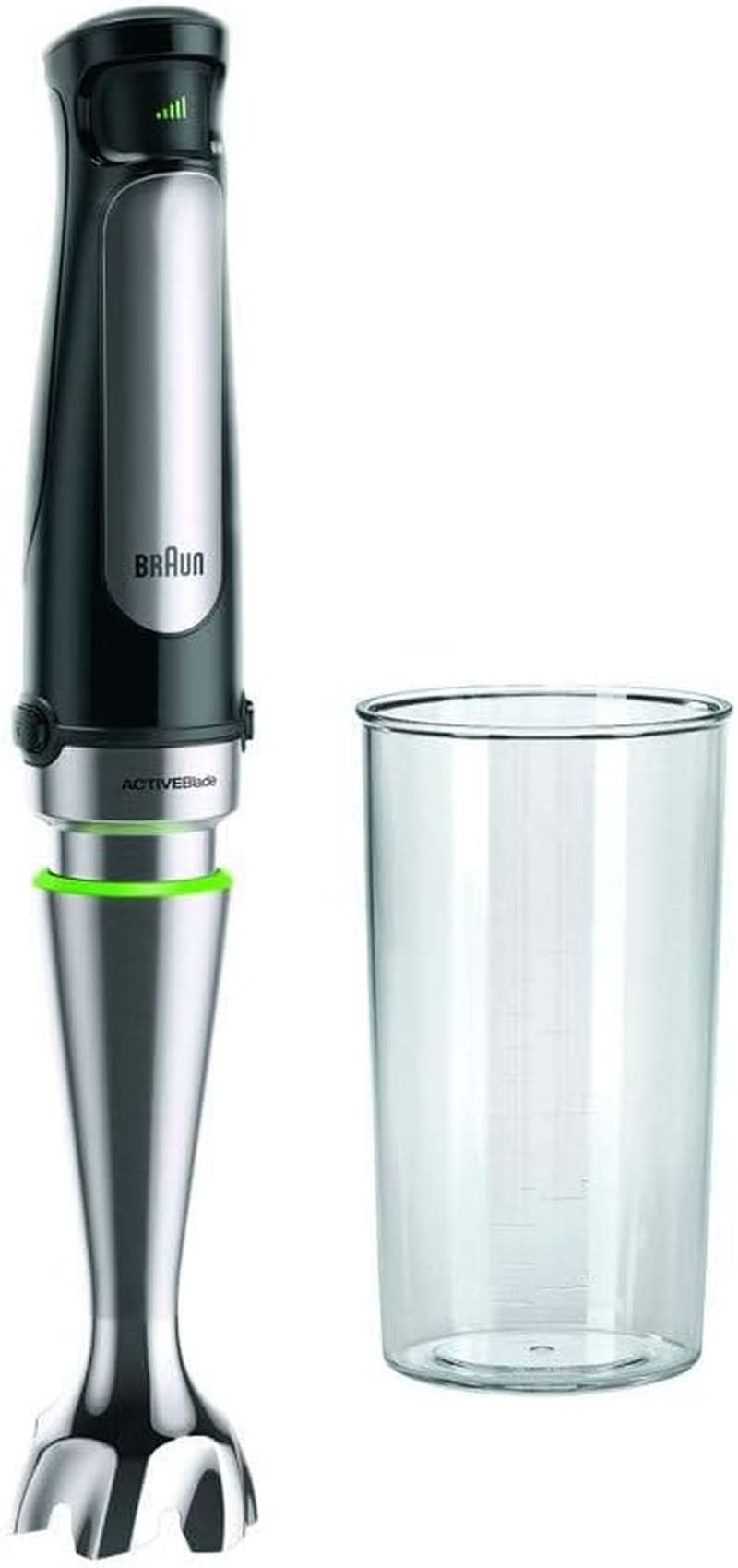 Braun Multiquick 7 MQ 7035X Stabmixer - Pürierstab Mit Abnehmbarem Edelstahl Mixfuß Mit Activeblade Technologie Zum Pürieren Der Härtesten Ingredient, Inkl. 3-Teiliges Zubehör Sæt, 1000 Watt, Schwarz Køkken Naty Shop Schwarz Inkl. Mix-Messbecher