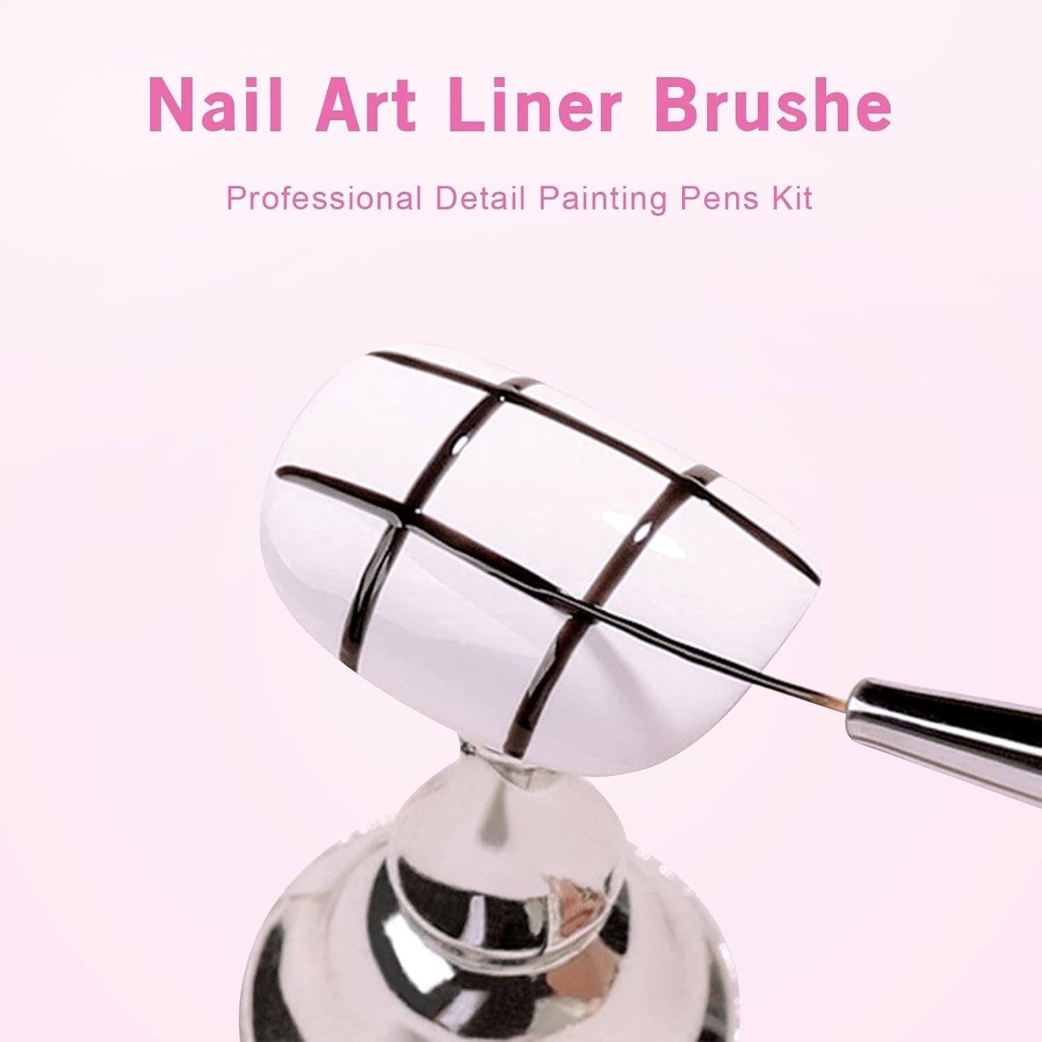 Sularpek Nail Art Liner Pinsel, 5 Stück Profi Detail Fine Nails Gel Nails Brush, Nagel Pinsel Dünn Für Beauty Frauen Nagelstudio (5 Größen, Rosa)