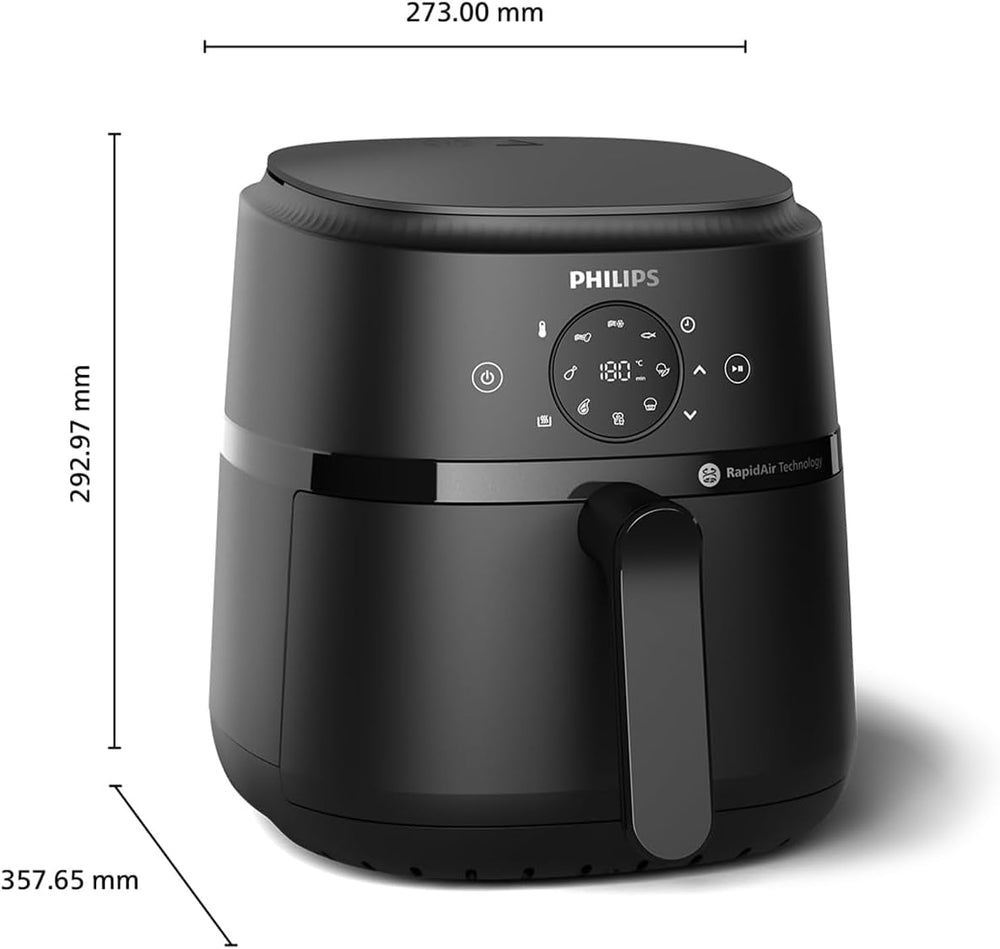 Philips Airfryer 2000 series 4,2L - Digital berøringsskærm, 13 tilberedningsmuligheder, 9 forudindstillede funktioner, Op til 90 % mindre fedt med Rapidair-teknologi, effekt 1500W Hvidevarer Naty Shop
