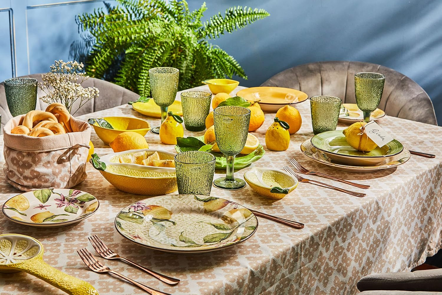 Set de veselă Zagara pentru 6 persoane, 18 piese, ceramică, multicolor