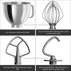 KitchenAid Artisan 5KSM125EER skålmixer, 300W, 4,8L Naty Shop