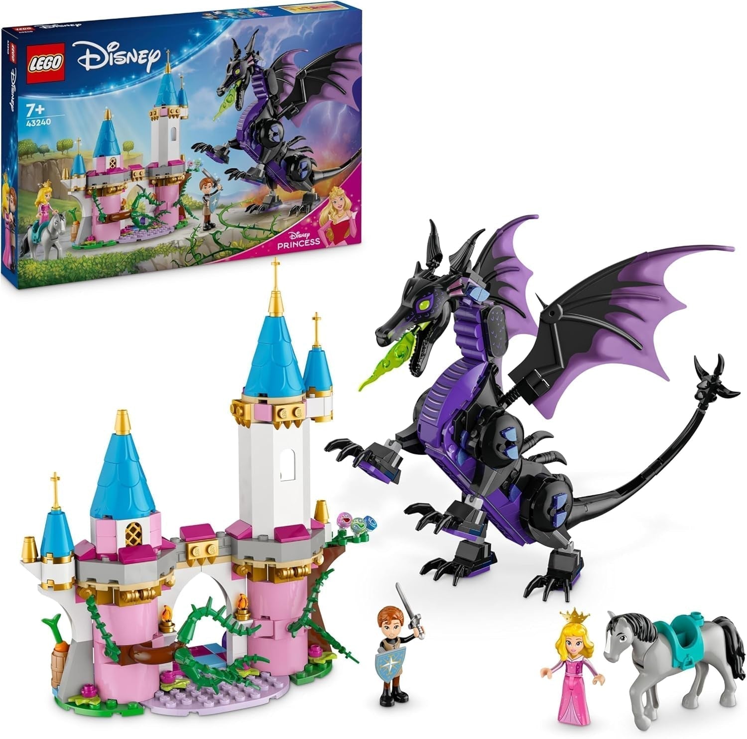 LEGO Ç€ Disney Frosne Elsas vinterpalads, bygge- og legesæt til børn med modelpalads og ELSA og Anna minifigurer, gave til piger, drenge og filmfans fra 6 år 43244 Byggesæt Besuche den LEGO-Store Maleficent som en drage