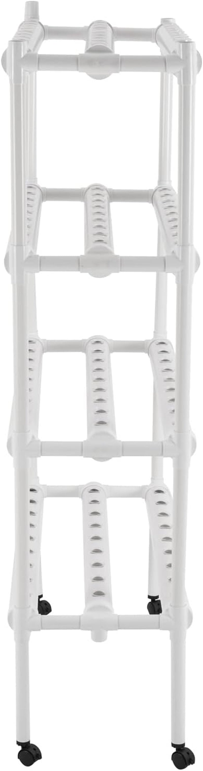 Hydroponisk dyrkningssæt med 108 plantepladser, 4 niveauer med vandpumpe. Hydroponics system lavet af fødevarekvalitet PVC-U rør til hjemmet, altanen, haven og altanens grøntsager.