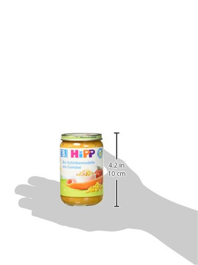 Hipp økologiske nudler med skinke og grøntsager, pakke med 6 stk (6 x 220 gram) Mor og barn Naty Shop