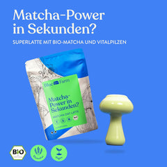 Blue Farm Bio Matcha Oat Latte auf Haferbasis ohne Zuckerzusatz - Mit dem Vitalpilz Lion's Mane - Vegansk - laktosefri og glutenfri (300 g, Matcha)
