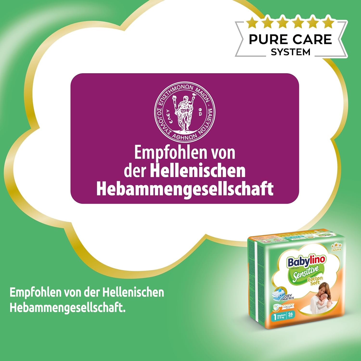 Følsomme babybleer, str. 1, nyfødt (2-5 kg), 26 stk