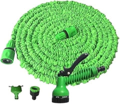 Furtun flexibil de grădină 15m verde, plastic/cauciuc, duză de pulverizare cu 7 căi, 8 bar, 0,68 kg, 1 bucată