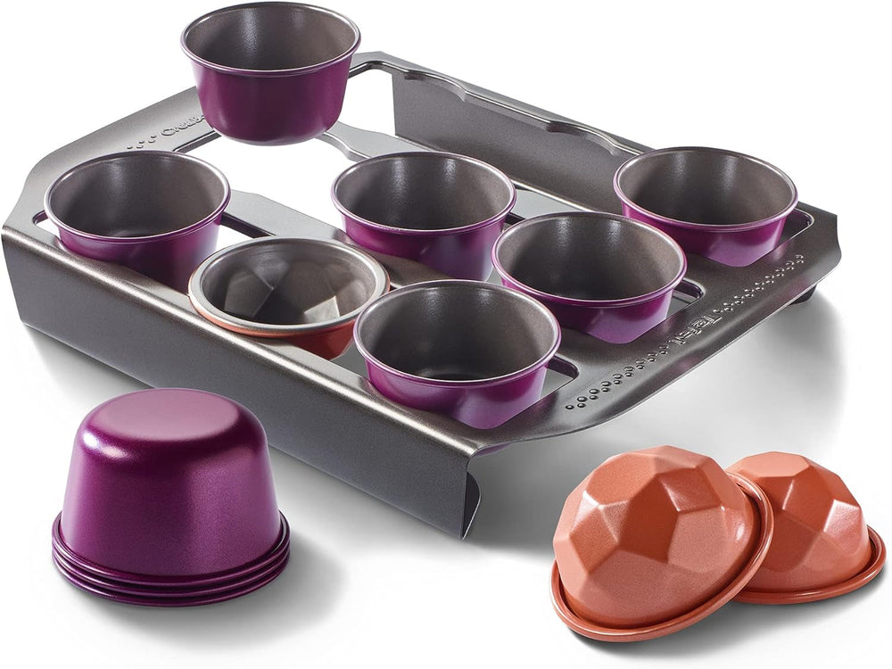 Tefal Creabake Muffins Creabake Backformen, 7,5 Cm, Antihaftbeschichtung, Stapelbares System, Kreative Rezepte Für Süßigkeiten Und Salade, Einfaches Backen, Eisenfarben Forme og bakker til bagning Naty Shop Starter-Set