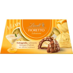 Lindt Chokolade | FIORETTO Zabaione gavesæt | 138g | 6 mælkechokoladepraliner med Zabaione-trøffelfyld og sprød topping, indeholdende alkohol | Chokolade gave