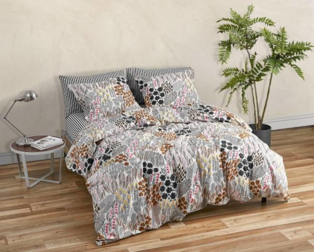 MARIMEKKO Queen Sengesæt, Bomuld Percale Sengetøj med matchende pudebetræk, Husindretning året rundt (Pieni Letto, Multicolor, Queen Size Seng) Naty Shop dyner og dyner