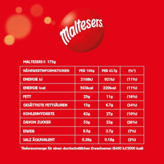 Maltesers chokoladekugler med et sprødt og let center, luftig chokoladesnack, 1 pakke (1 x 175 g)