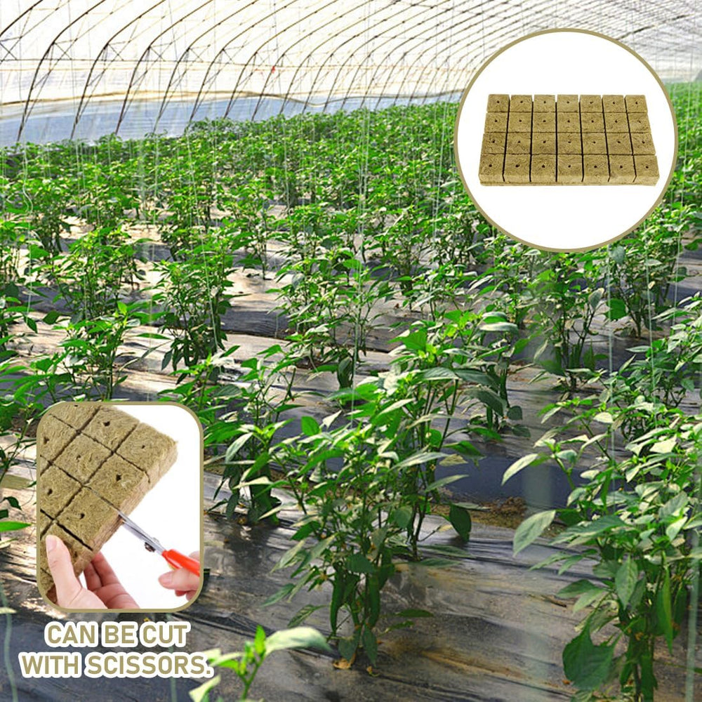 Rockwool-frøplanteterninger 28 - Rockwool-terninger 4x4x4cm - Frøplanteterninger, Rockwool-terninger, hydroponiske frøplantesystemer/klonede planter/skoleprojekter, dyrkning af frøplanter uden jord