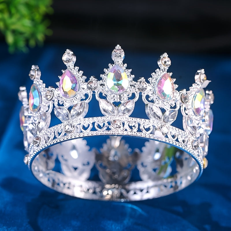 Sølvmetalkrone med sten