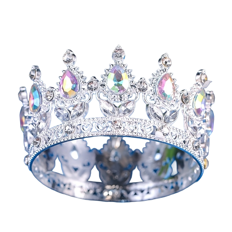 Sølvmetalkrone med sten