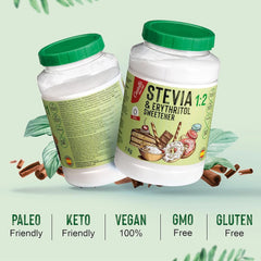 Stevia + Erythritol 1:2 sødemiddel, 1G = 2G sukker, 1 kg sødemidler Naty Shop