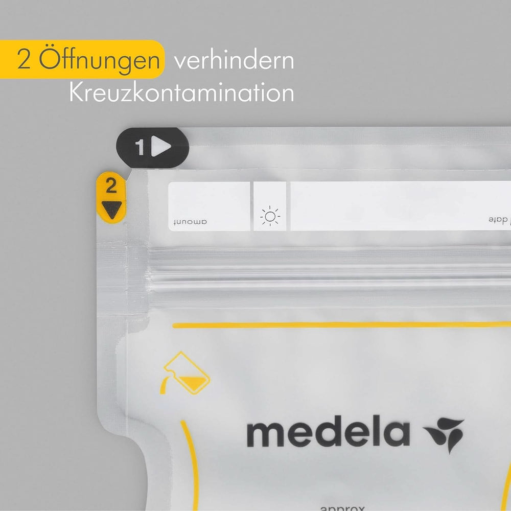 Medela Easy Pour Muttermilchbeutel Zum Einfachen Ausgießen, 100 Stück, 210 Ml, Auslaufsichere Einweg-Muttermilchbeutel Mit Überlaufschutz, Stillhelfer Tilbehør Babymad og amning Naty Shop