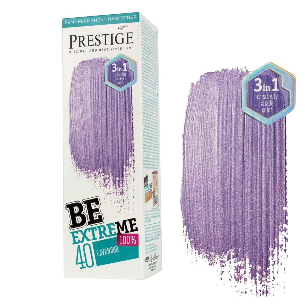 Vip's Prestige Be Extreme | Tonic semipermanent pentru păr 50 Wild Green | Pigment pur | Adaugă culoare părului vopsit sau cărunt | Rezultat temporar | Fără amoniac, fără parabeni, fără PPD Vopsea pentru par Naty Shop 40 Violet