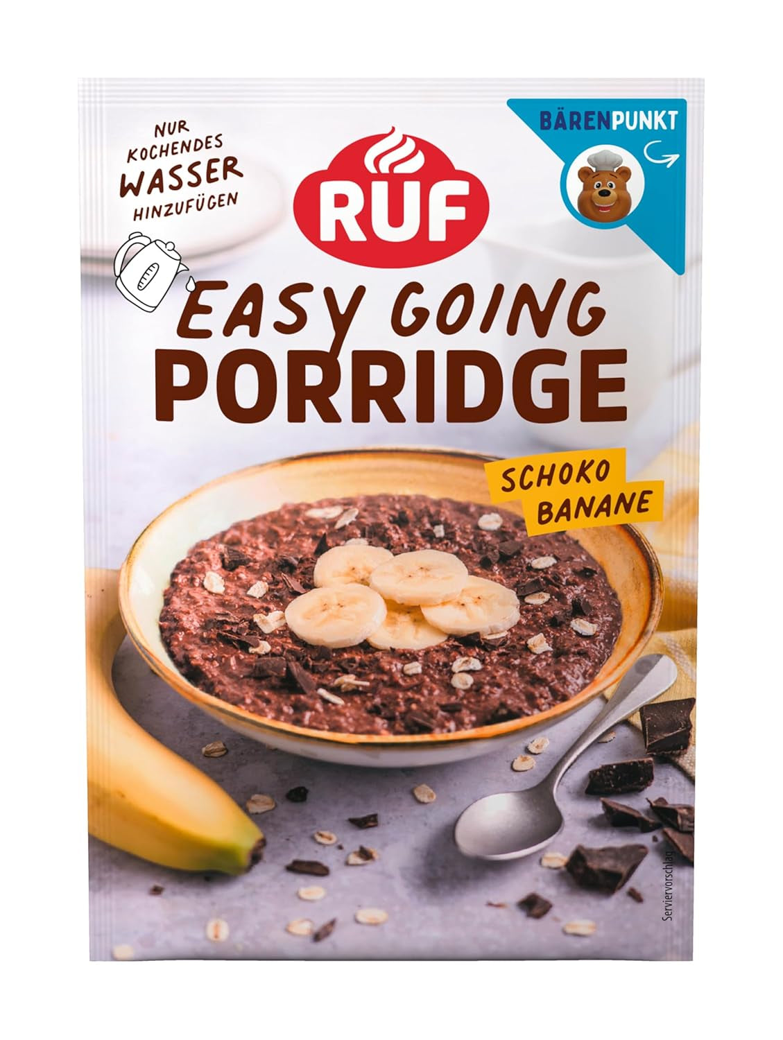 RUF instant havregryn med jordbær og vanilje, et sommermåltid med havre klar på 3 minutter, 1 pose x 65g