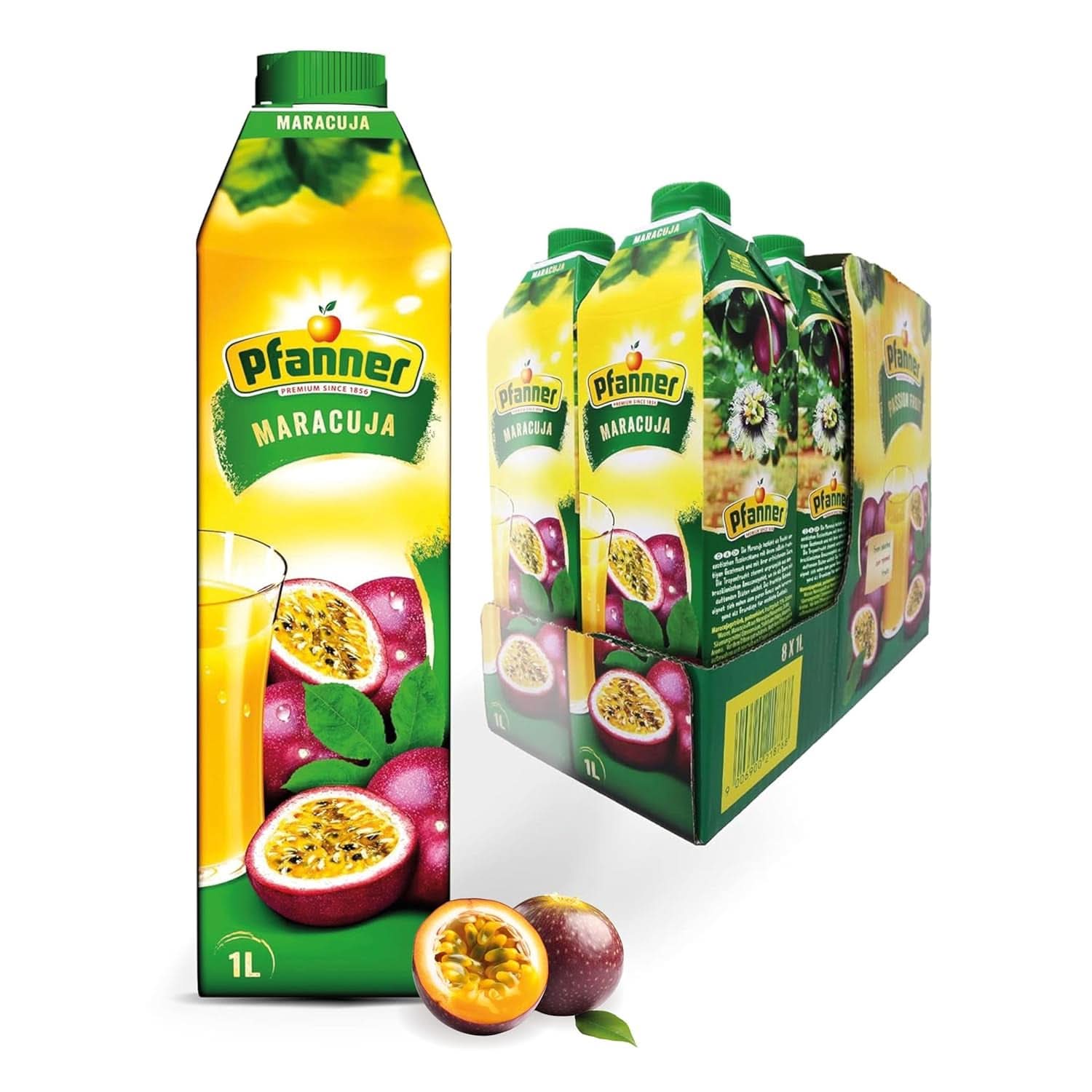 Pfanner Strawberry Fruit Nectar (8 X 1 liter) - 30 % frugtindhold - Naty Shop Maracuja Strawberry Drink