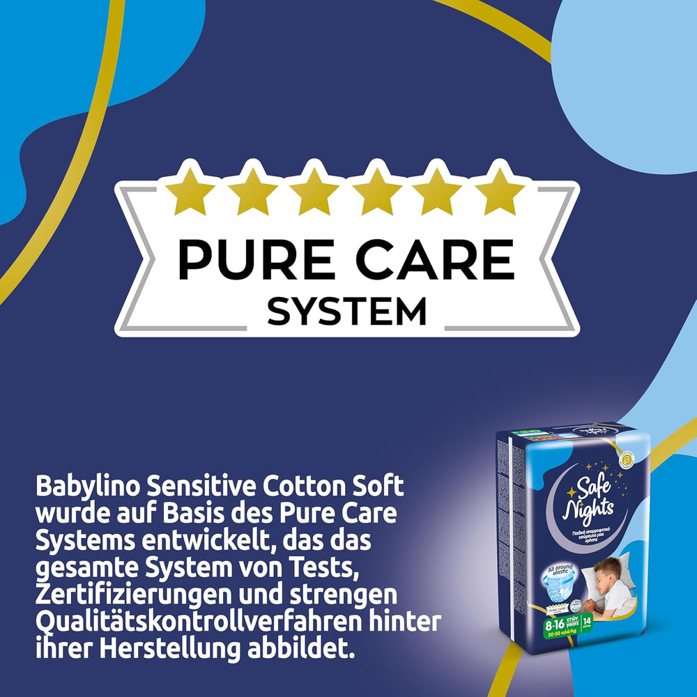 Safe Nights Boy, natbukser til alderen 8-16 år (30-50 kg), 84 stk.