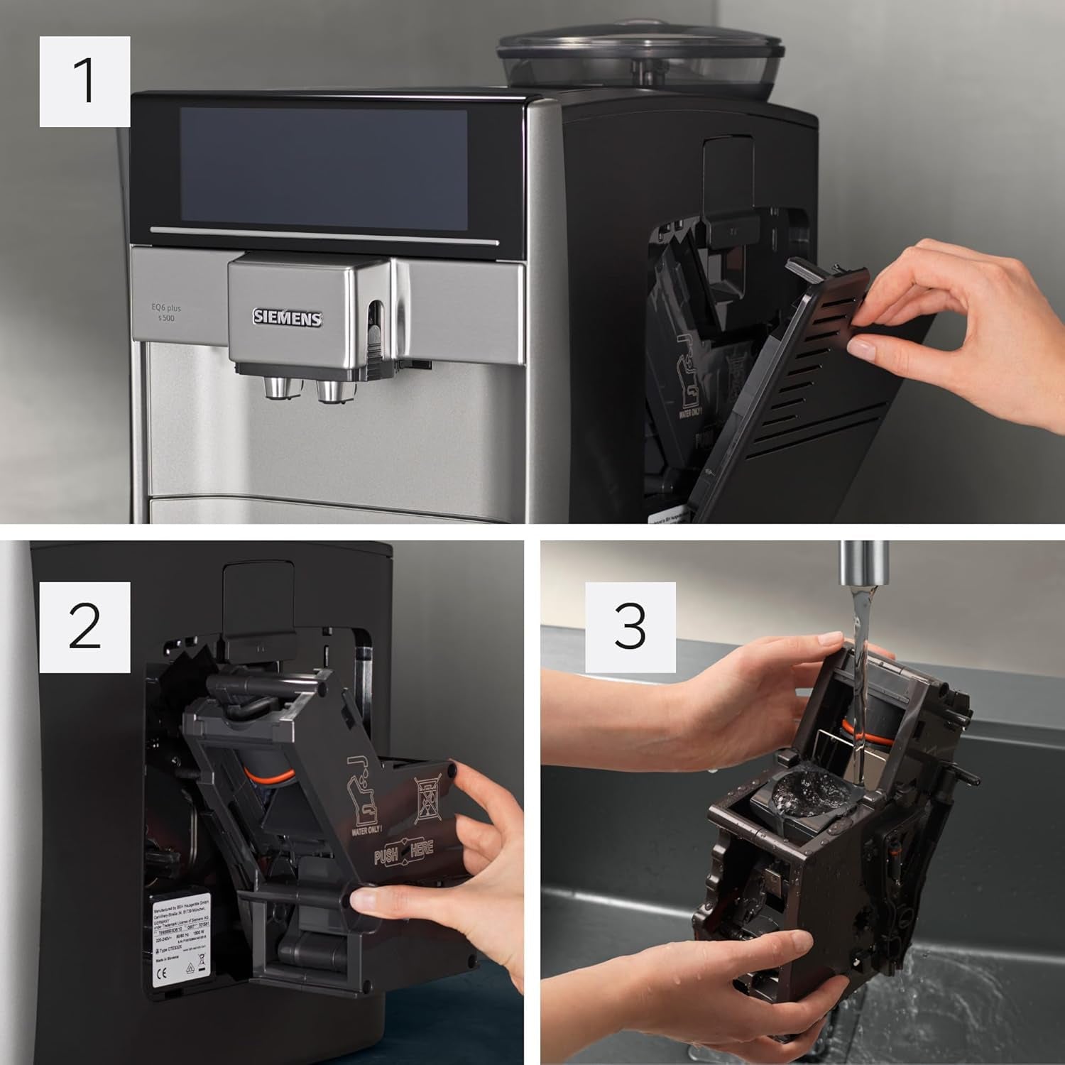 Espressor automat Siemens EQ.6 plus s300 TE653501DE, pentru multe specialități de cafea, spumator de lapte, râșniță ceramică, funcție dublă de cafea, anticalcar, curățare automată cu abur, 1500 W, argintiu