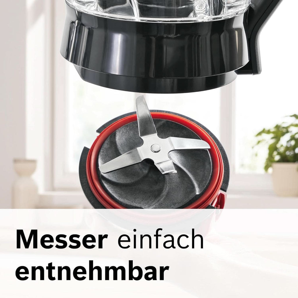 Bosch Standmixer Vitapower Serie 4 MMB6172S, Edelstahl-Klingen, 1,5L Thermosafe Glasbehälter, Stopfer, Spülmaschinengeeignete Teile, 30,000 U/Min, 1200 W, Silber Mama si Copilul Naty Shop
