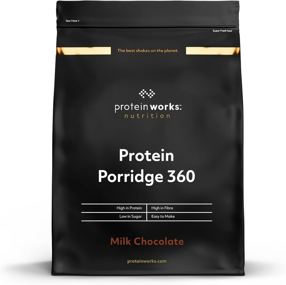 Protein Works - Proteingrød 360​| Myte Yderligere vitaminer og mineraler | Proteinreiches Frühstück | Kalorienarme Haferflocken | 6 portioner | Mælkechokolade 500G Cereal Naty Shop Standardtitel