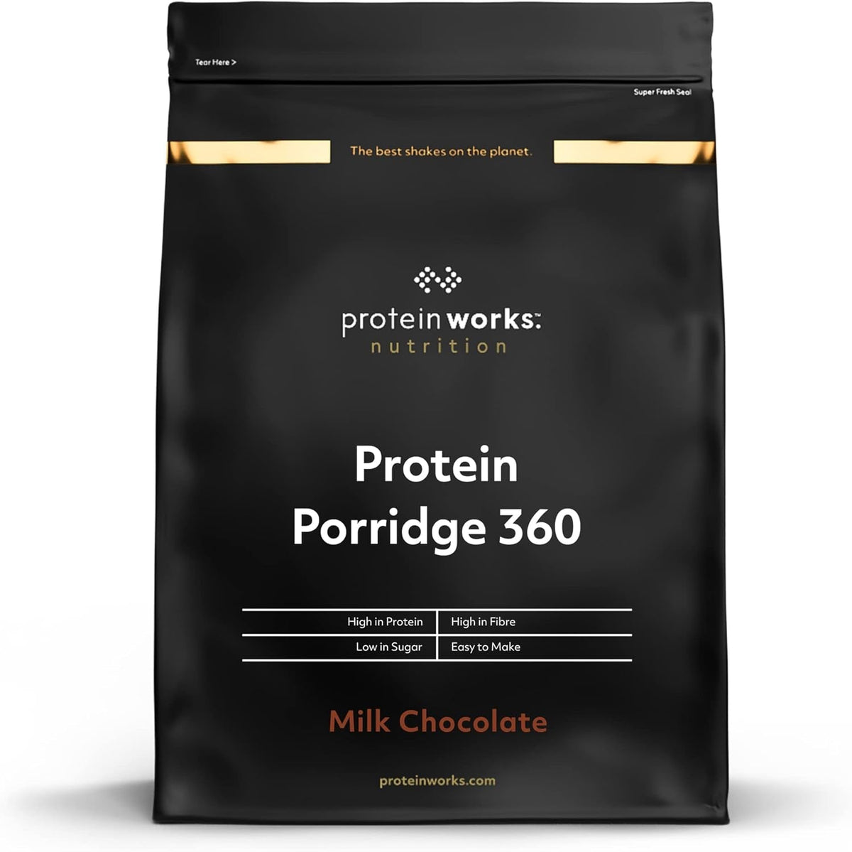 Protein Works - Proteingrød 360​| Myte Yderligere vitaminer og mineraler | Proteinreiches Frühstück | Kalorienarme Haferflocken | 6 portioner | Mælkechokolade 500G Cereal Naty Shop Standardtitel