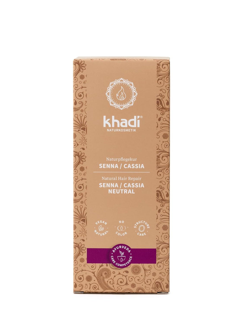 khadi GOLDBRAUN culoare de păr din plante, culoare de păr de la chihlimbar strălucitor la maro auriu catifelat și strălucitor, culoare de păr naturală 100% pe bază de plante, naturală și vegană, produse cosmetice naturale certificate, 100g Vopsea pentru par Naty Shop Neutru Senna/Cassia 100 G (1 pachet) Singur