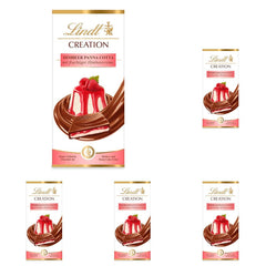 Lindt Chocolate Creation Raspberry Panna Cotta, Chokoladegave, Chokoladebar, 150 g (pakke med 5)