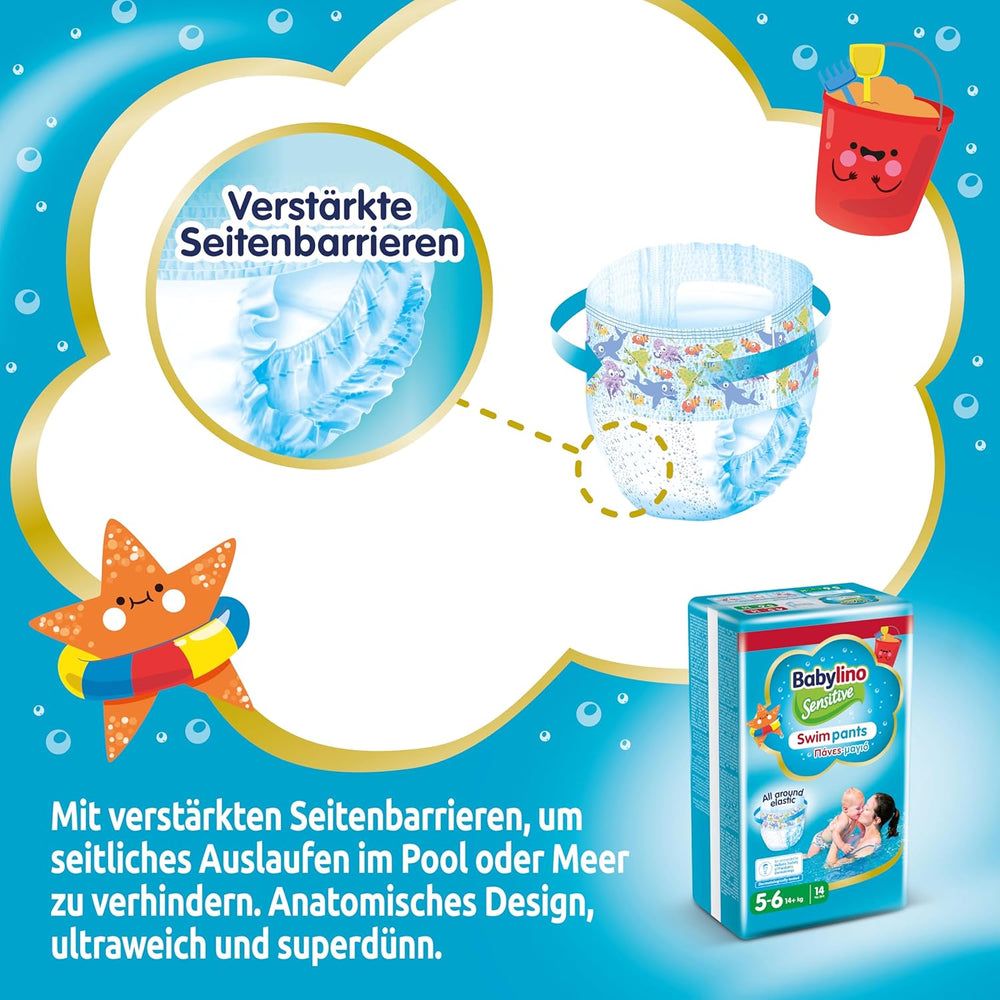 Bleer Sensitive svømmebukser, til hav og pool, str. 5-6 (over 14 kg), 84 stk.