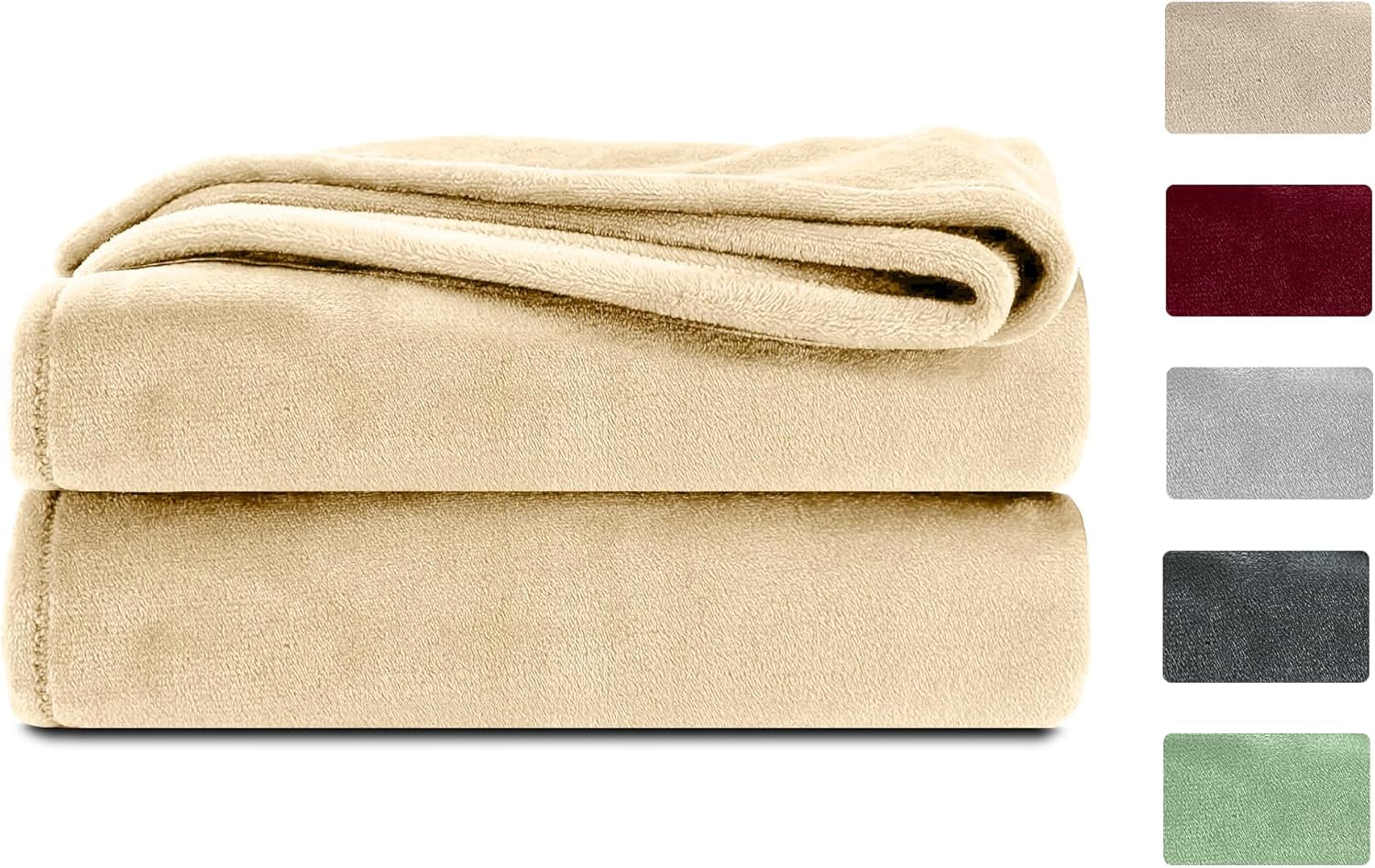 Komfortec fluffy tæppe, behageligt tæppe, fleece-tæppe, Oeko-Tex certificeret, super blødt, 150X200 Cm, 260 G/M², beige Senge og tæpper Besuche den Komfortec-Store Sandbeige 220 X 240 Cm