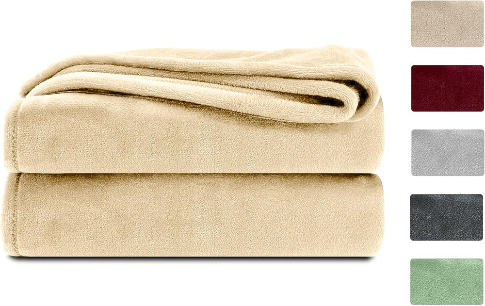 Komfortec fluffy tæppe, behageligt tæppe, fleece-tæppe, Oeko-Tex certificeret, super blødt, 150X200 Cm, 260 G/M², beige Senge og tæpper Besuche den Komfortec-Store Sandbeige 220 X 240 Cm