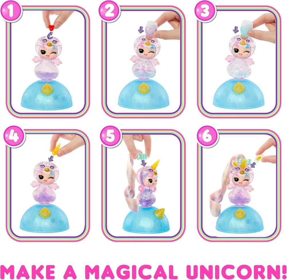LOL Surprise! Unicorns Tots - Include 1 păpușă cu corp transparent și efect de lampă lava, ambalaj blindat, 8 păpuși de colecție, cu 2 amestecuri colorate, pentru copii cu vârsta de 4 ani și peste
