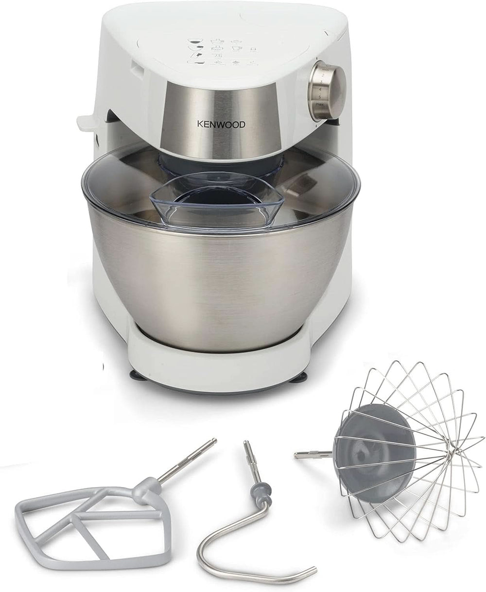 Kenwood Prospero+ KHC29A.R0SI Küchenmaschine, 4,3 L Edelstahlschüssel, Inkl. 10-Teiligem Zubehör-Set Mit Fleischwolf, Glas-Mixer, Zitruspresse, Entsafter Und Mehr, Inkl. Easyweigh Waage, 1000W, Silber Mor og barn Naty Shop Weiß Inkl. 3 tilbehør