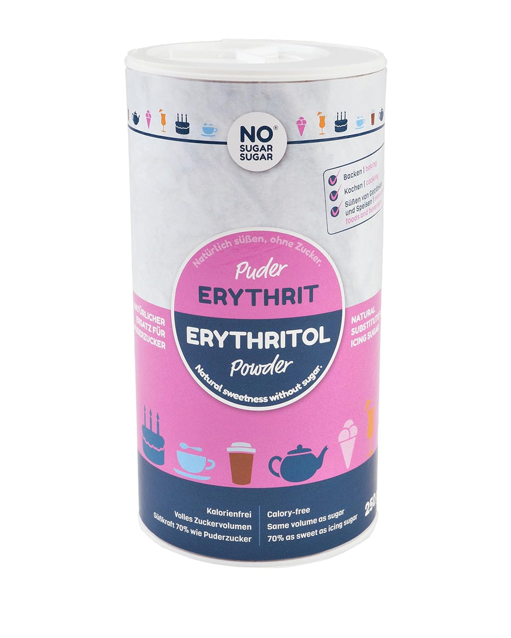 Nosugarsugar Erythrit Puder Streudose - Puderzuckerersatz Kalorienfrei, 19Er Pack (19 X 250 G) Indulcitori Naty Shop Default Title