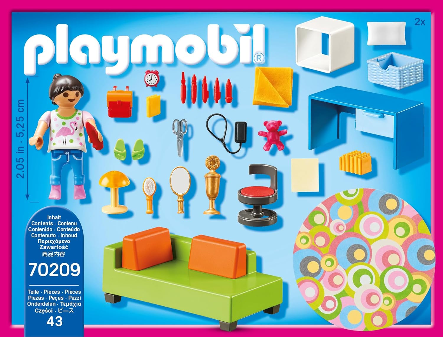 PLAYMOBIL dukkehus 70209 Ungdomsværelse med pigefigur og tilbehør, fra 4 år Dukkehuse Naty Shop