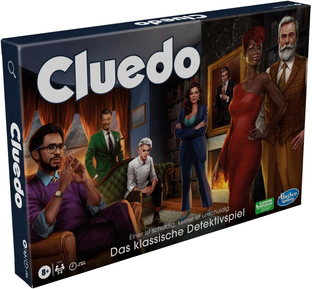 Hasbro Gaming Cluedo-brætspil til børn fra 8 år og opefter, Redesignet Cluedo-spil til 2 til 6 spillere, Detektiv- og puslespil, Mystery Game Perfekt til